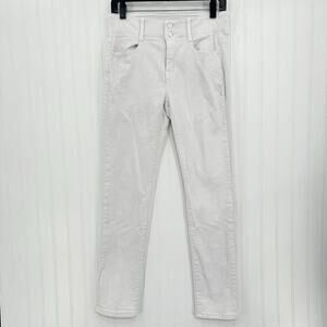 Apt 9 Jeans Womens 8 Straight Tummy Control White Stretch Denim Comfort *Stain